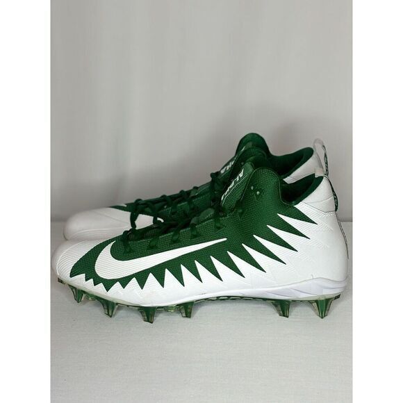 Nike Alpha Menace Pro Mid Football Cleats Green-White 884527-301‎ Sz 17 - Picture 1 of 5